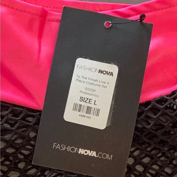 Checkered Mini Dress Fashion Nova The Finish Line Costume Pink Racer Girl Large - Picture 7 of 12